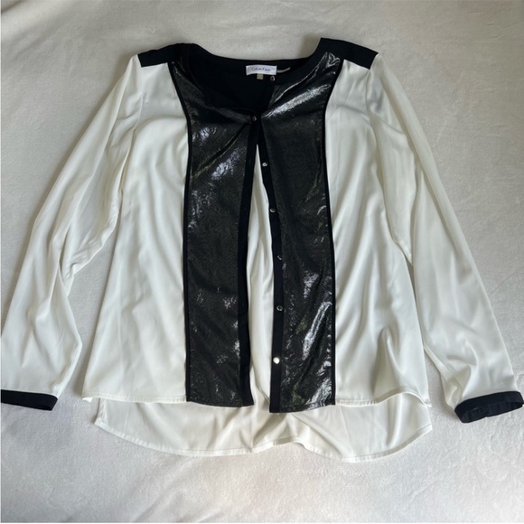 Calvin Klein | Black and White Blouse - Picture 1 of 7